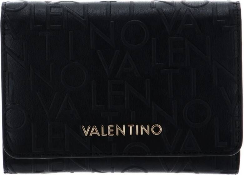 Valentino by Mario Valentino Zwarte Portemonnee met Rits en Logo Black Dames