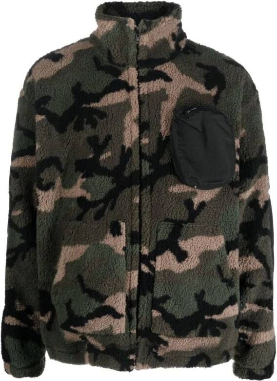 Valentino Camouflage fleece jacket Groen Heren