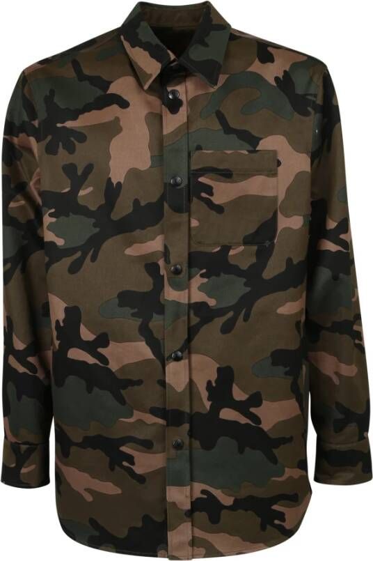 Valentino Camouflage Overhemd jas Groen Heren