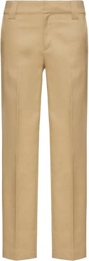 Valentino Garavani Beige Katoenen Broek met Verborgen Sluiting Beige Heren