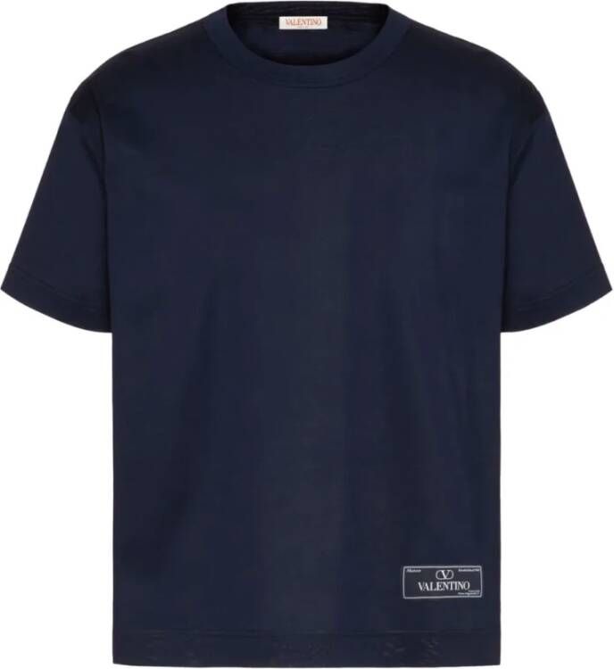 Valentino Garavani Blauw T-shirt met Maison Valentino Tailoring Label Blauw Heren