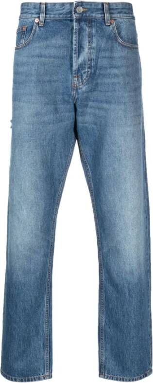 Valentino Garavani Blauwe Aw23 Straight Jeans voor Heren Blauw Heren