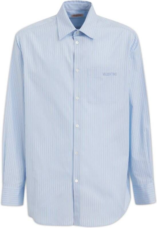Valentino Garavani Casual Shirts Blauw Heren