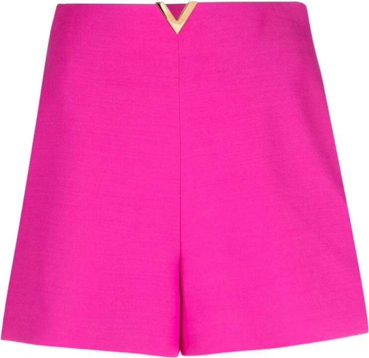 Valentino Garavani Fuchsia V Goud Shorts Roze Dames