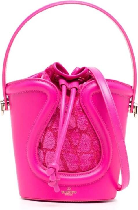 Valentino Garavani Bucket bags La Cinquieme Bucket Bag of Toile Iconographe in roze