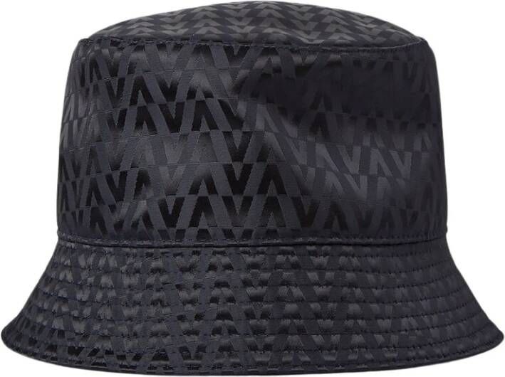 Valentino Reversible Logo Jacquard Bucket Hat Black Heren