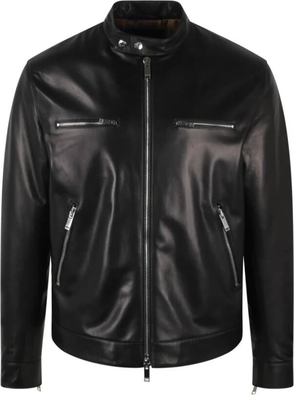 Valentino Leather Jackets Zwart Heren