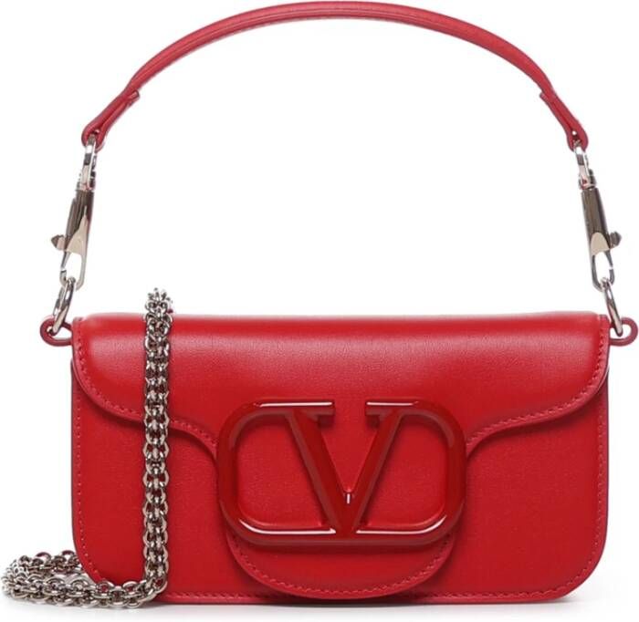 Valentino Garavani Crossbody bags Locò Calfskin Shoulder Bag in rood