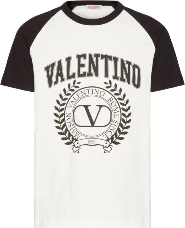 Valentino Garavani Maison Valentino-Print T-Shirt White Heren