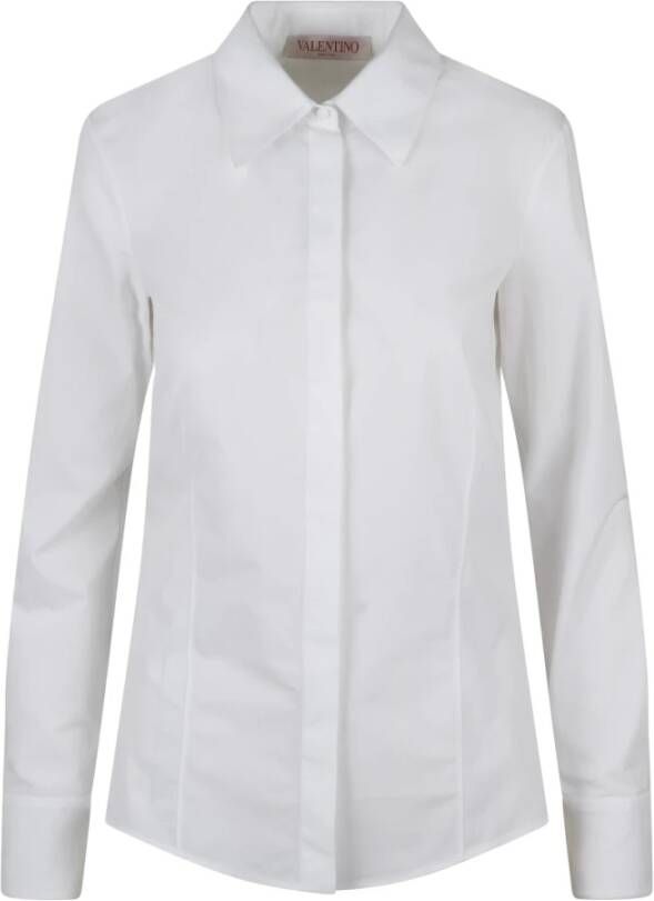 Valentino Garavani Oversized Katoenen Poplin Shirt White Dames