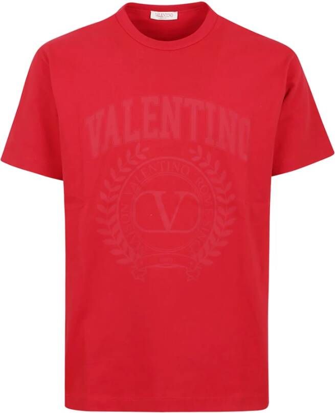 Valentino Garavani Rode Jersey Print T-Shirt Rood Heren