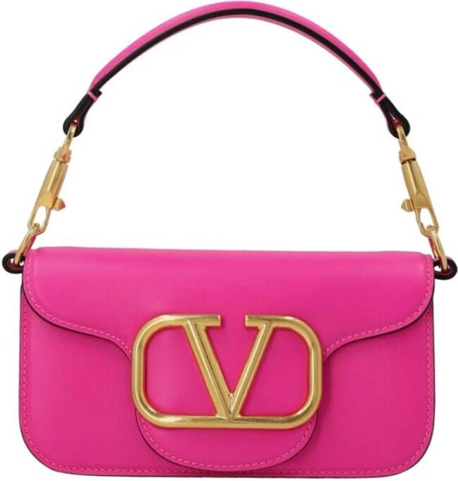 Valentino Garavani Crossbody bags Locò Shoulder Bag Leather in roze