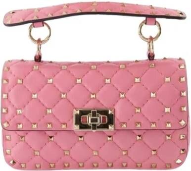 Valentino Garavani Crossbody bags Rockstud Spike Small Crossbody Bag Leather in poeder roze