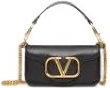 Valentino Garavani Hobo bags V Logo Small Shoulder Bag Leather in zwart