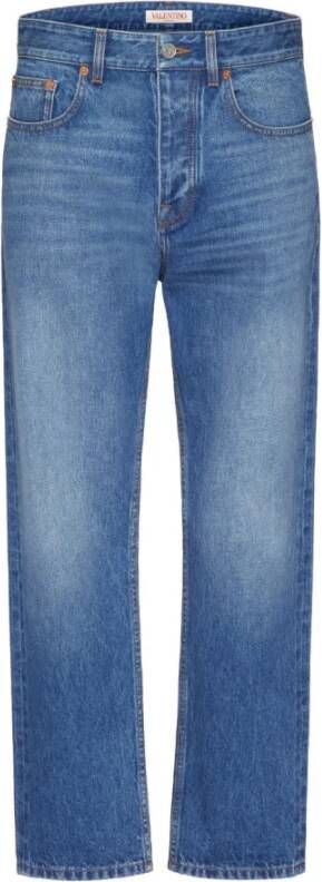 Valentino Straight Jeans Blauw Heren