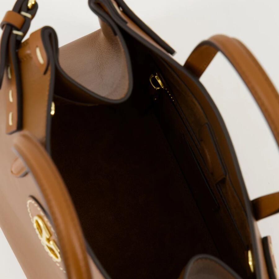 Valentino Garavani Bruine leren schoudertas met gouden hardware Brown Dames - Foto 2
