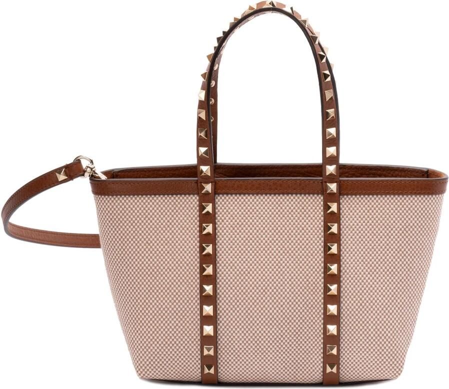 Valentino Garavani Shoppers & Totes "Rockstud" Small Shopping Bag – Beige in beige