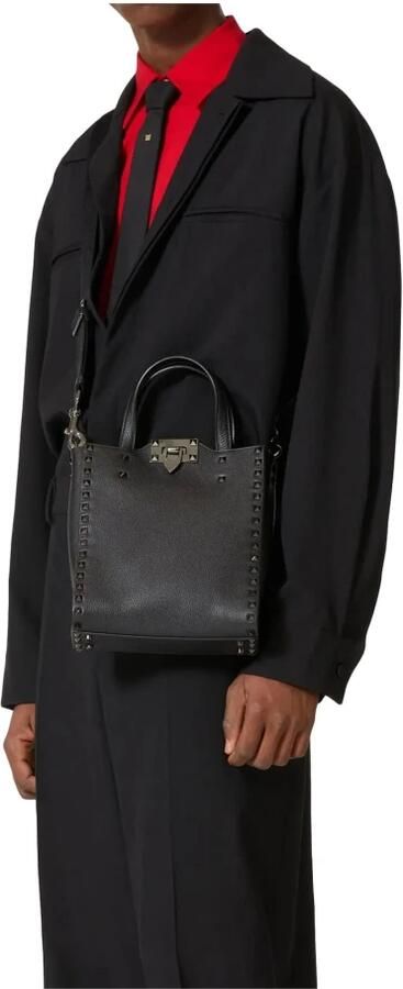 Valentino Garavani Shoppers & Totes Rockstud Shopper Small Tote Bag in zwart - Foto 5