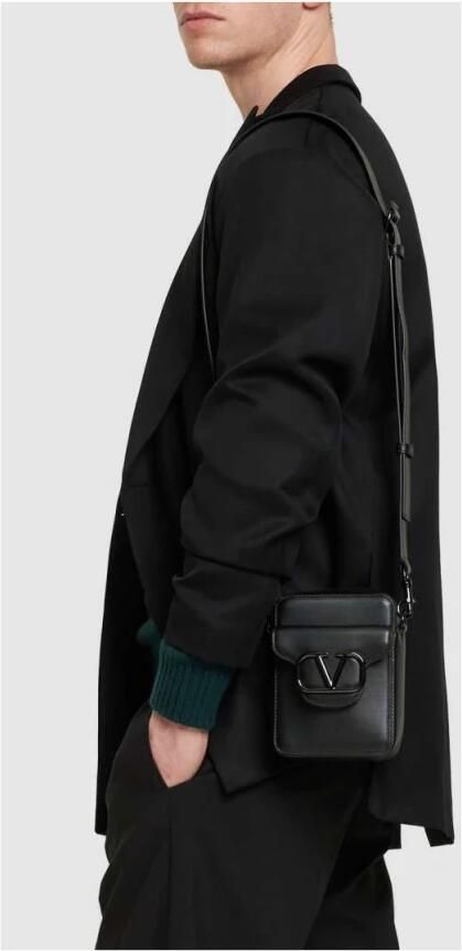 Valentino Garavani Stijlvolle Leren Schoudertas Black - Foto 5