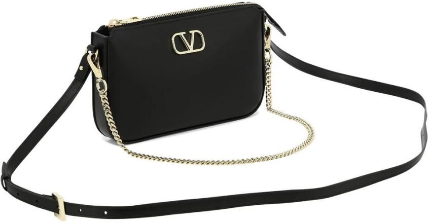 Valentino Garavani V Logo Signature Leren Schoudertas Black Dames