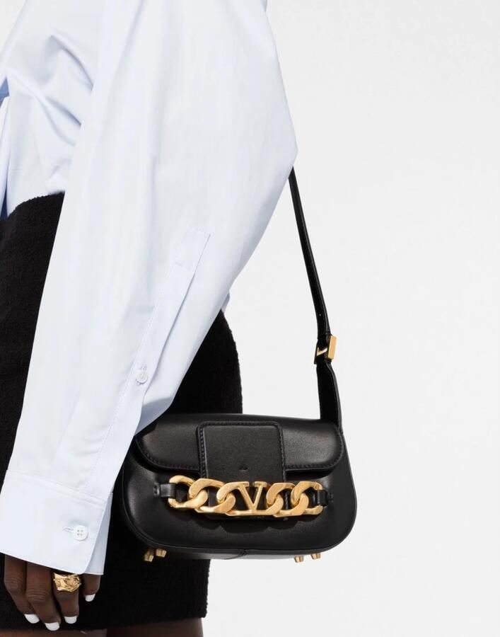 Valentino Garavani Kleine Schoudertas | Vlogo Ketting | Vit.Dauphine A.Br Morsetto Black Dames - Foto 6