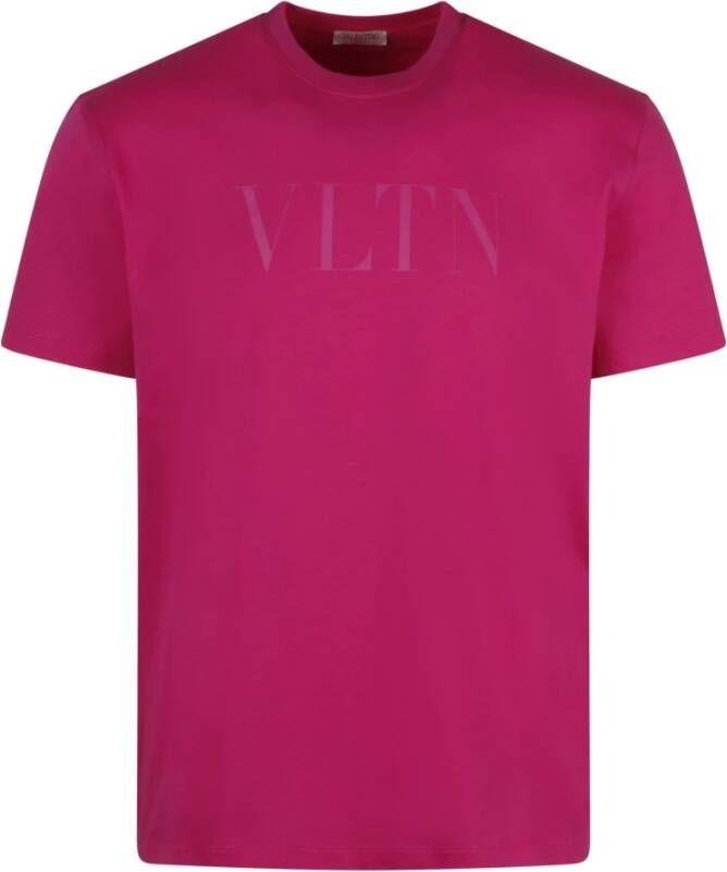 Valentino Garavani Vltn Print Katoenen T-Shirt Roze Heren
