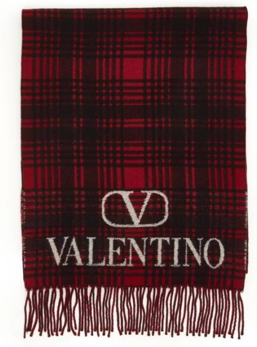 Valentino Garavani Winter Geruite Sjaal voor Heren Zwart Heren