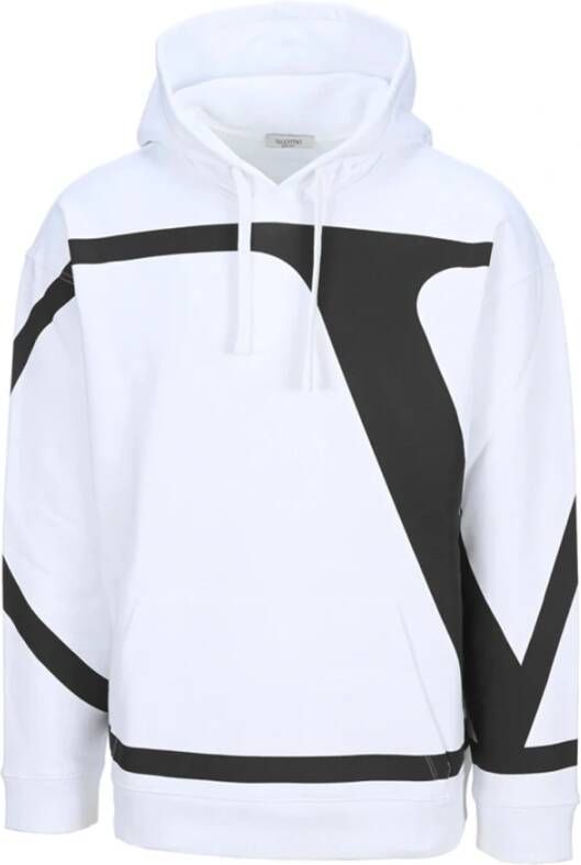 Valentino Logo hoodie met capuchon White Heren