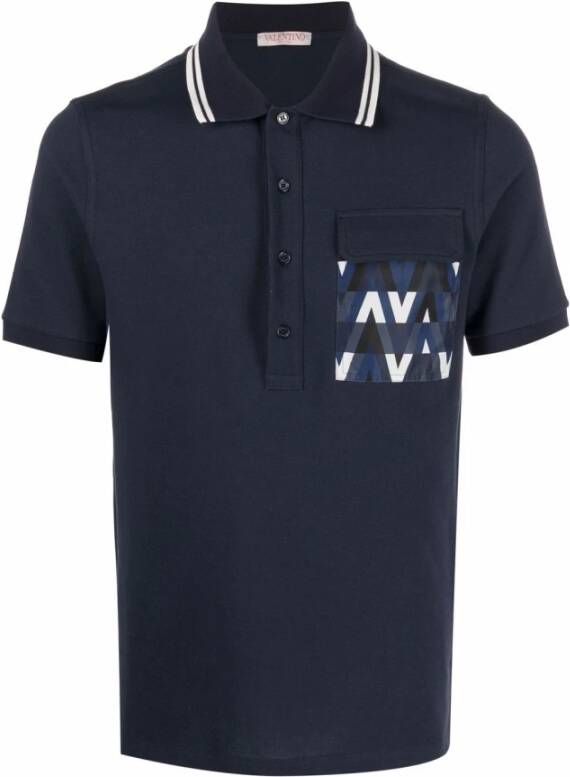 Valentino Polo Shirt Blauw Heren