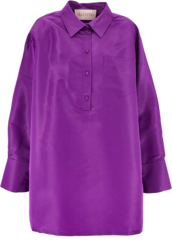 Valentino Zijden jurk Purple Dames