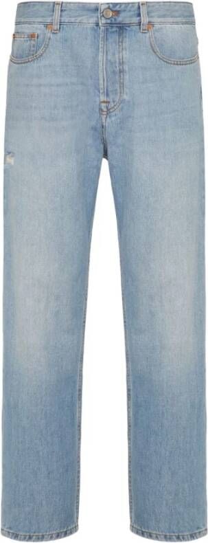 Valentino Straight Jeans Blauw Heren
