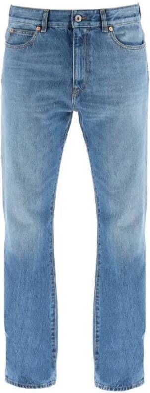 Valentino Katoenen Denim Jeans Blue Heren