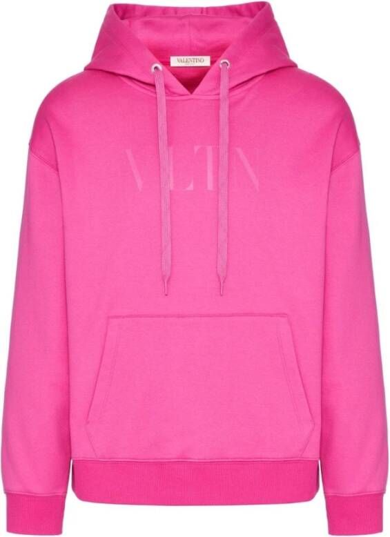 Valentino Garavani Roze Vltn Logo-Print Hoodie Roze Heren
