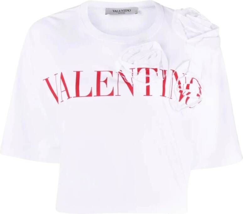 Valentino Rode T-shirts en Polos White Dames