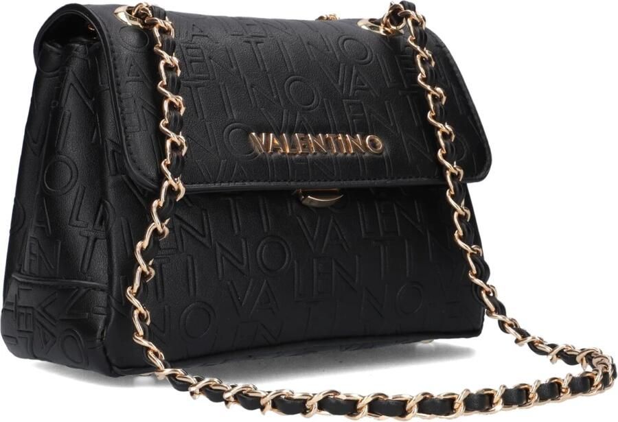 Valentino by Mario Valentino Zwarte polyethyleen schoudertas met kettinghengsels Black Dames