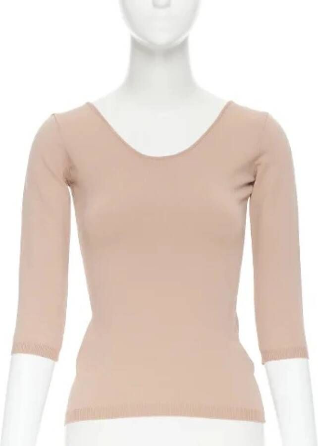 Valentino Vintage Pratilled fabric tops Beige Dames