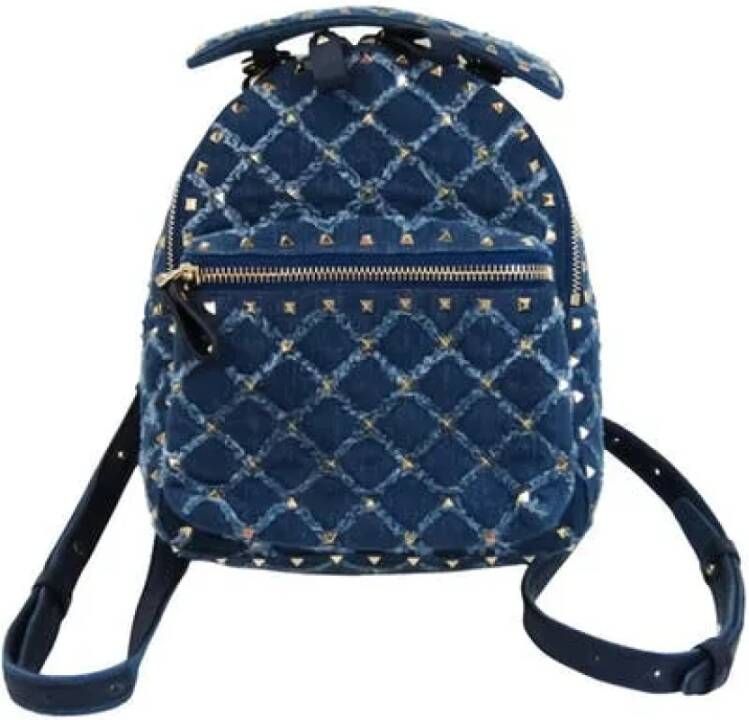 Valentino Vintage Pre-owned Canvas backpacks Blauw Dames