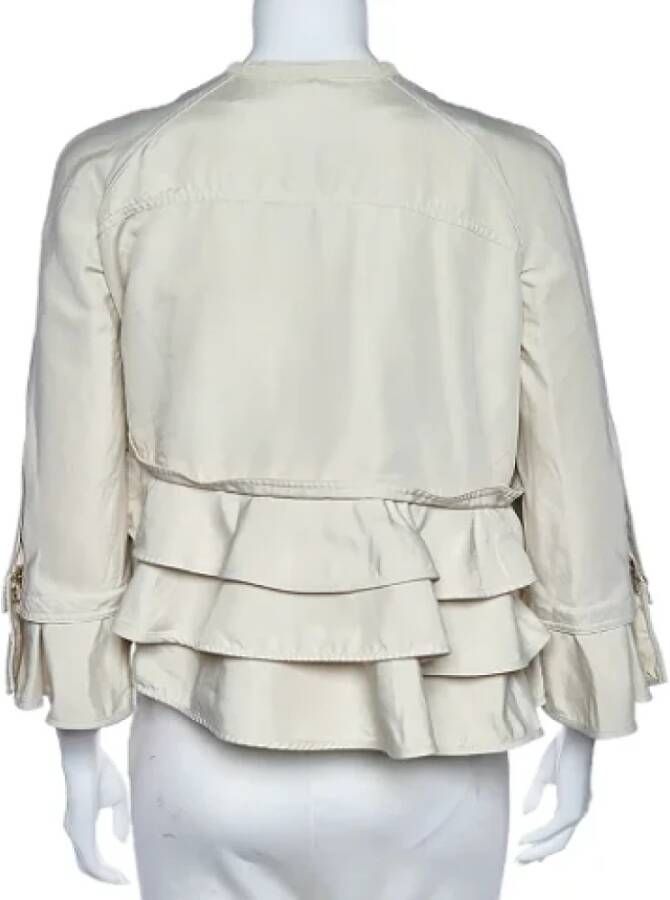 Valentino Vintage Pre-owned Cotton outerwear Beige Dames