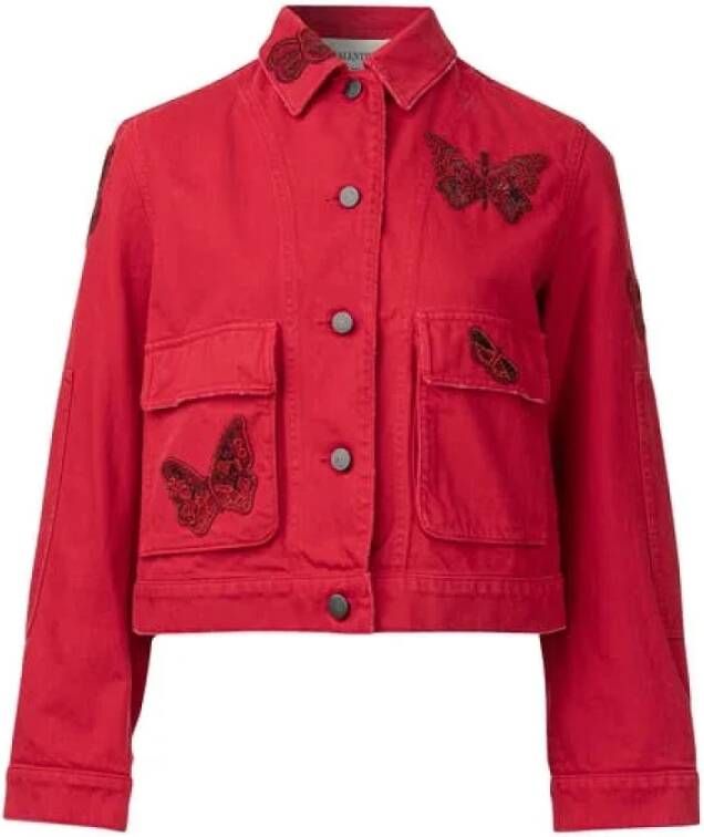Valentino Vintage Pre-owned Cotton outerwear Rood Dames