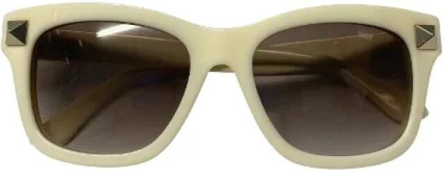 Valentino Vintage Pre-owned Fabric sunglasses Wit Dames