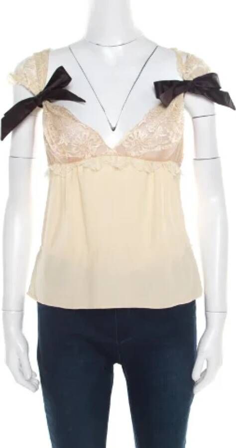 Valentino Vintage Pre-owned Fabric tops Beige Dames
