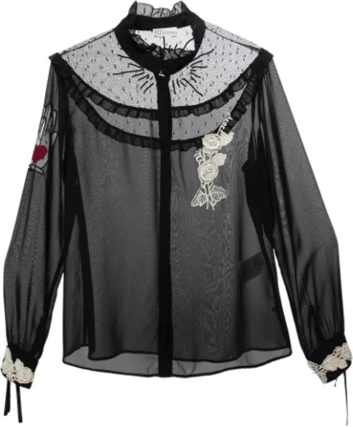 Valentino Vintage Pre-owned Fabric tops Zwart Dames