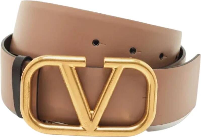Valentino Vintage Pre-owned Leather belts Beige Dames