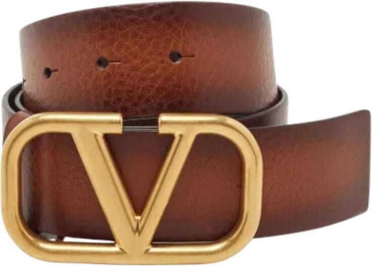 Valentino Vintage Pre-owned Leather belts Bruin Dames