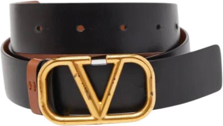 Valentino Vintage Pre-owned Leather belts Zwart Dames
