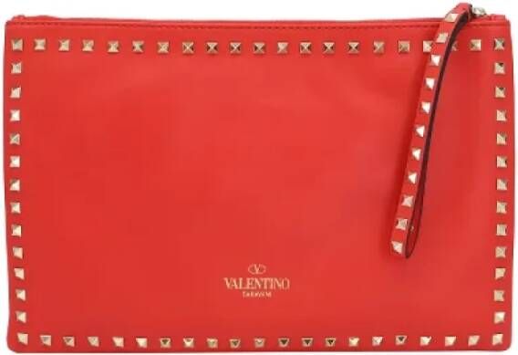 Valentino Vintage Pre-owned Leather clutches Rood Dames