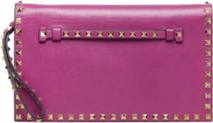 Valentino Vintage Pre-owned Leather clutches Roze Dames