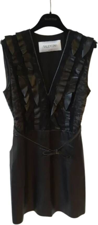 Valentino Vintage Pre-owned Leather dresses Zwart Dames