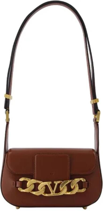 Valentino Vintage Pre-owned Leather handbags Bruin Dames