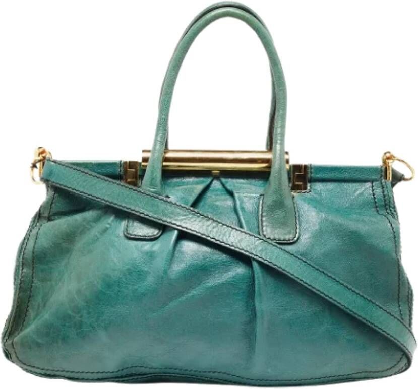 Valentino Vintage Pre-owned Leather handbags Green Dames